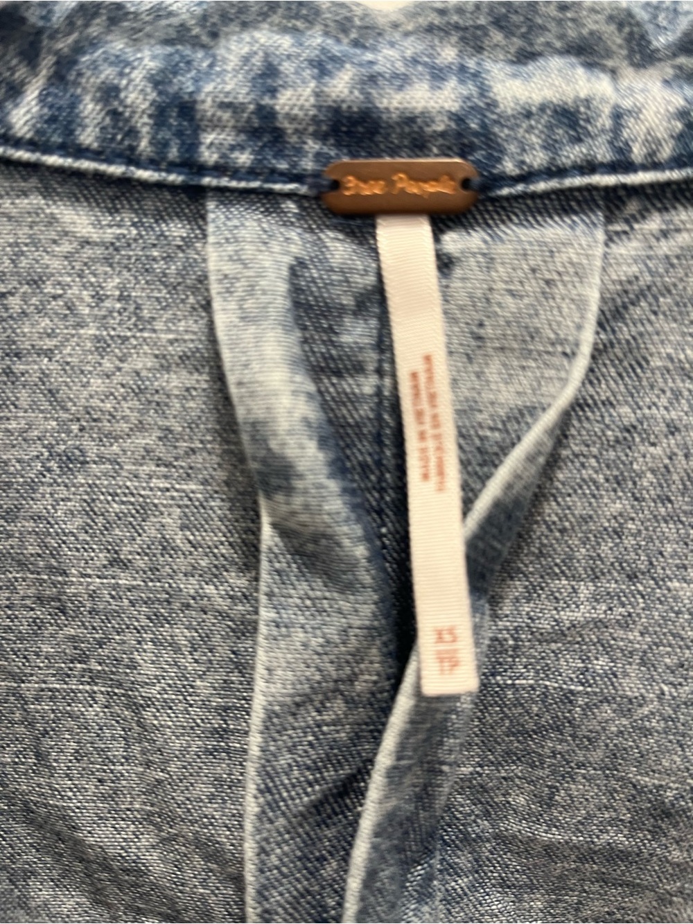 Free People Light Wash Denim Mini Dress - Picture 4 of 5